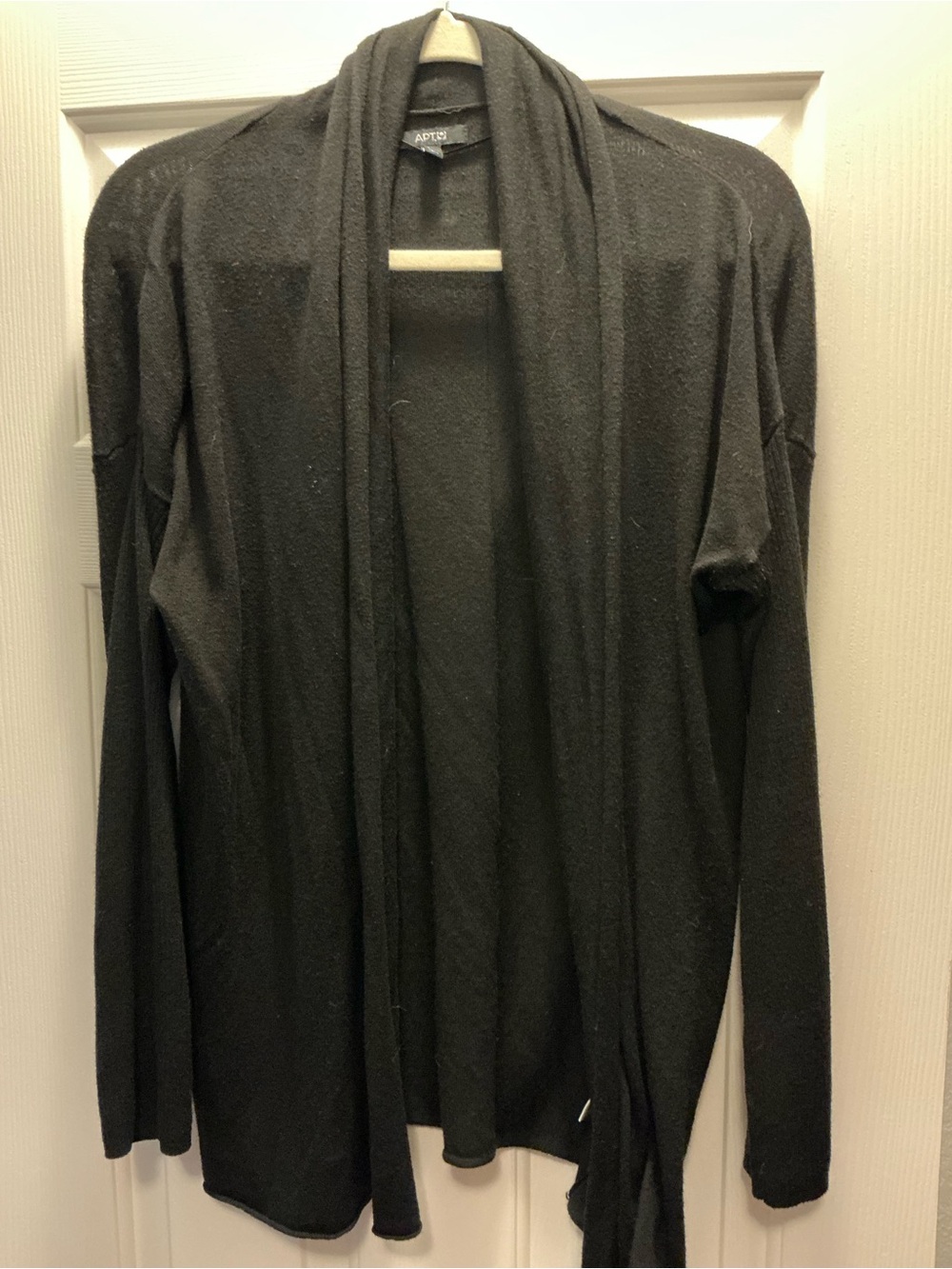 Apt. 9 Black Open Drape Front Cardigan